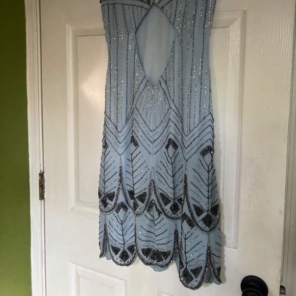 Blue Flapper 20s Style Dress - Picture 7 of 15